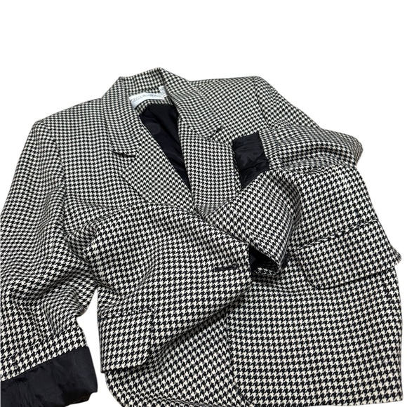 JH Collectibles Classic Black and White Houndstooth Women's Coat - Picture 3 of 8